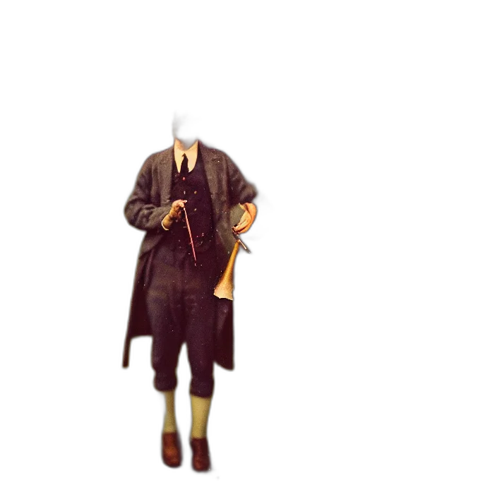 mask, staff, jacket, hat transparent PNG cut-out
