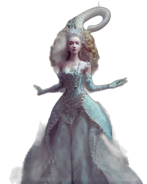 dress, crown, creature, concept art transparent PNG cut-out