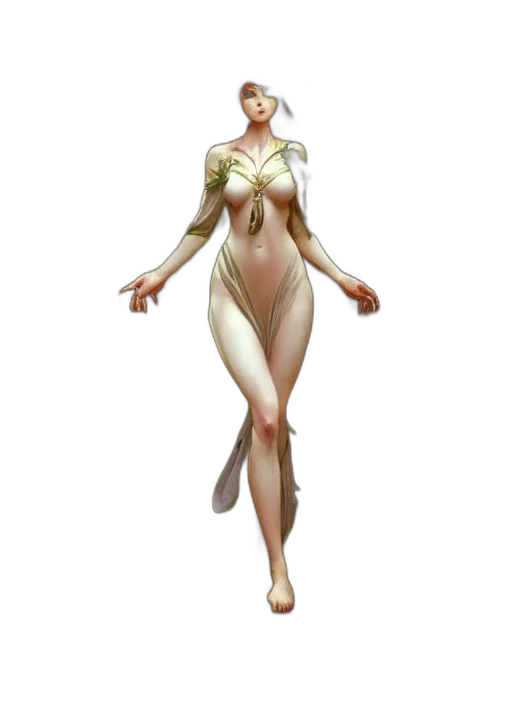 dress, jewelry, staff, concept art transparent PNG cut-out