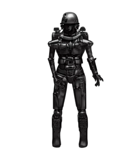 robot, staff, concept art, cyberpunk transparent PNG cut-out