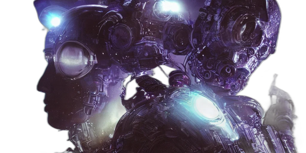 robot, concept art, cyberpunk, comic book art transparent PNG cut-out