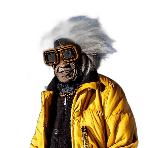 jacket, mask, face, staff transparent PNG cut-out