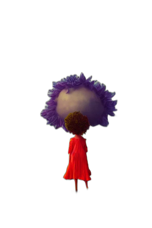 dress, hair, crown, staff transparent PNG cut-out
