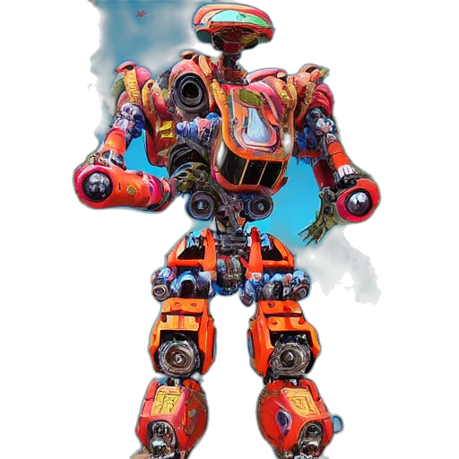 robot, weapon, concept art, 3d render transparent PNG cut-out