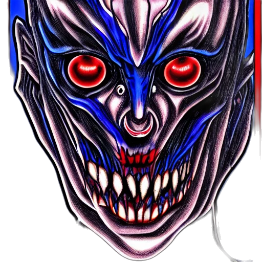 mask, face, creature, comic book art transparent PNG cut-out
