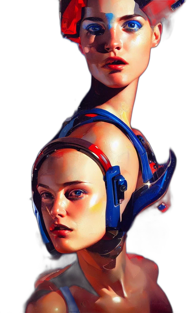 robot, face, mask, crown transparent PNG cut-out