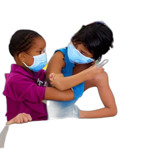 children, vaccinating, each, other transparent PNG cut-out