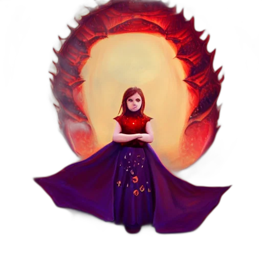 dress, dragon, crown, fantasy art transparent PNG cut-out