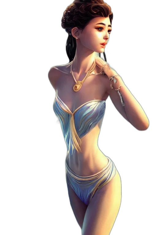 dress, jewelry, staff, crown transparent PNG cut-out