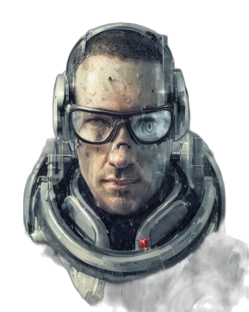 face, robot, mask, jacket transparent PNG cut-out