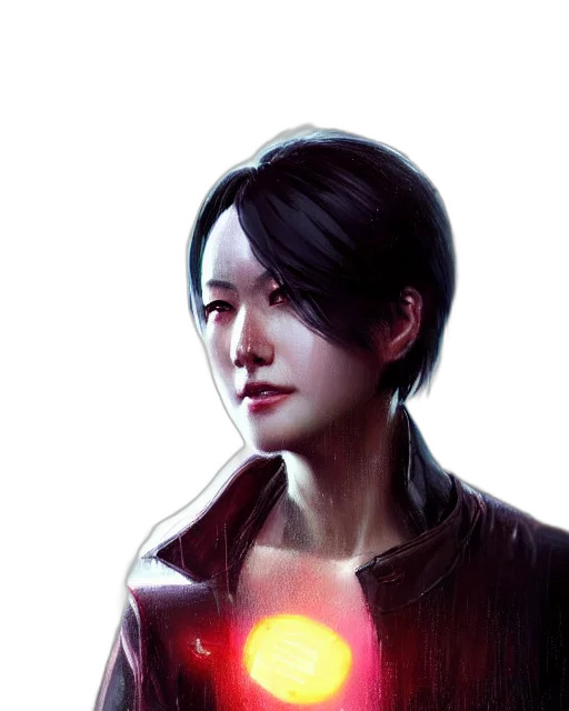 face, staff, jacket, robot transparent PNG cut-out