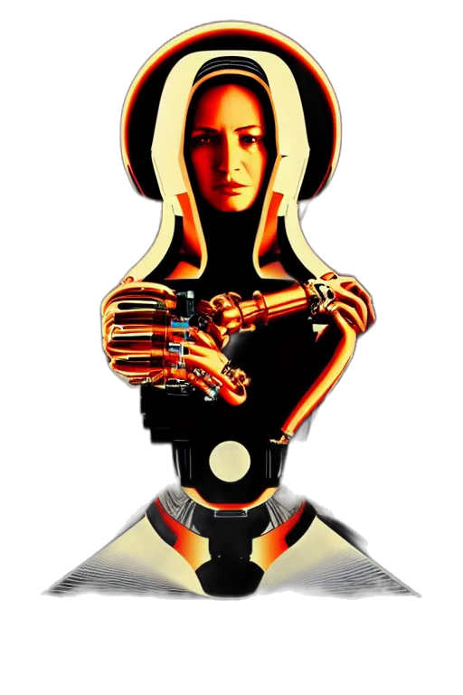 robot, jewelry, 3d render, pixel art transparent PNG cut-out