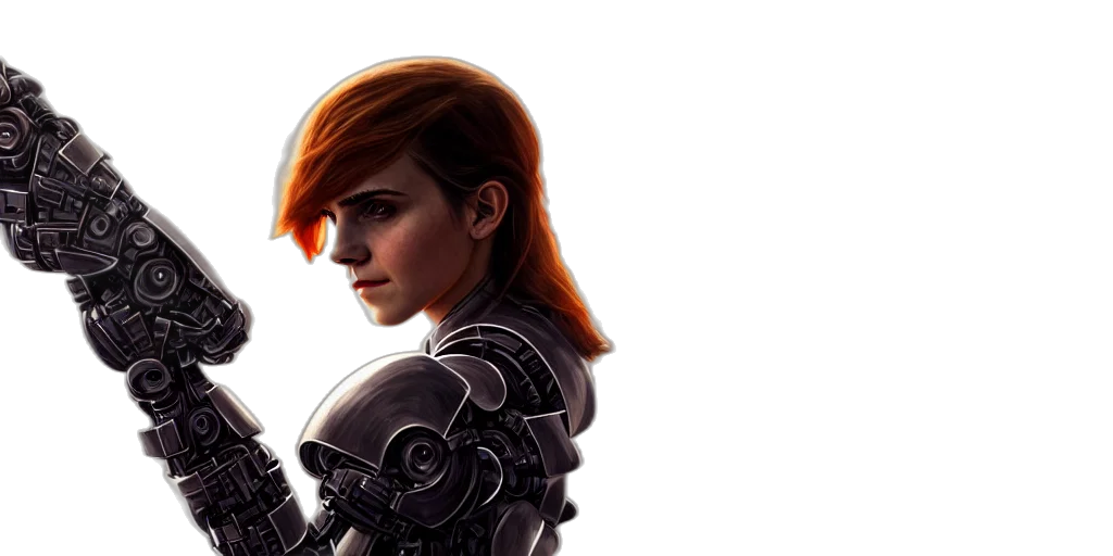 robot, concept art, fantasy art, 3d render transparent PNG cut-out