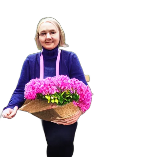 flower, staff, crown, photorealistic transparent PNG cut-out