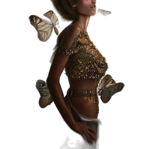 dress, jewelry, creature, fantasy art transparent PNG cut-out