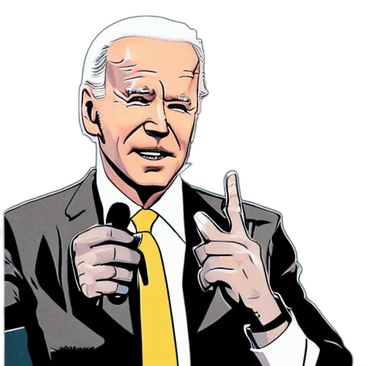 comic book art, cartoon, biden, lgbt transparent PNG cut-out