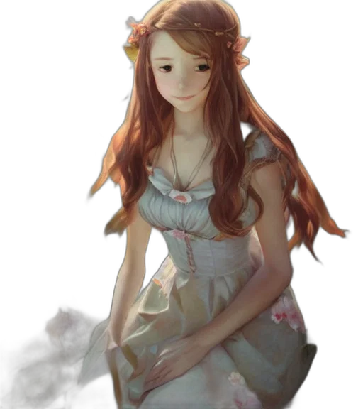 dress, crown, face, staff transparent PNG cut-out