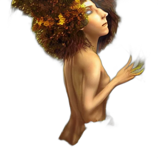 hair, crown, flower, creature transparent PNG cut-out