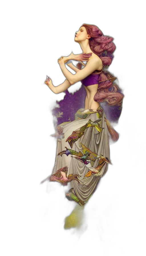 dress, staff, jewelry, weapon transparent PNG cut-out
