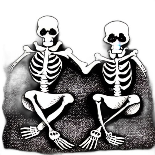 jewelry, concept art, two, skeletons transparent PNG cut-out