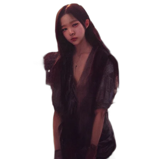 dress, jacket, hair, staff transparent PNG cut-out