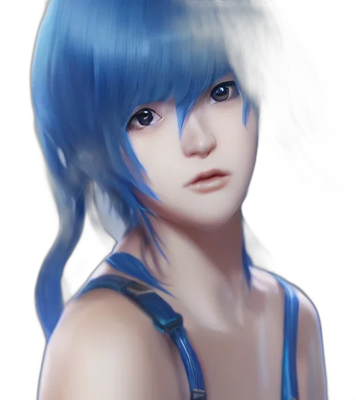 face, robot, creature, hair transparent PNG cut-out