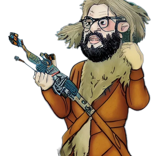 weapon, staff, jacket, animal transparent PNG cut-out