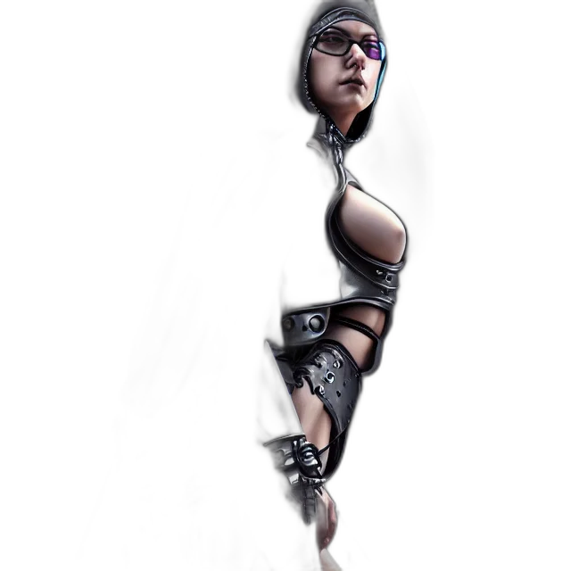robot, staff, weapon, cyberpunk transparent PNG cut-out