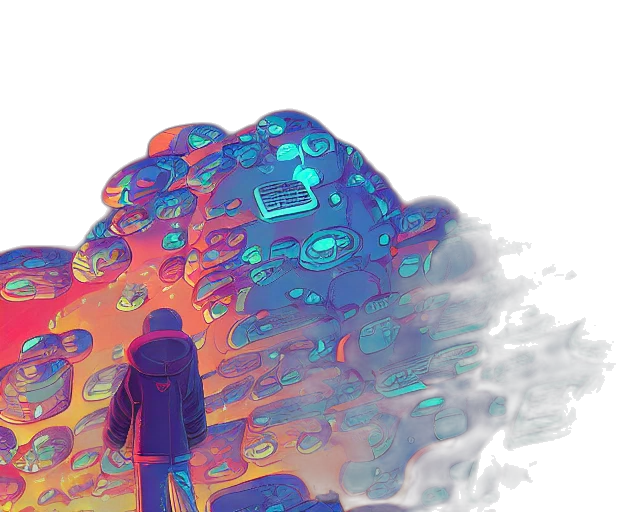 umbrella, jacket, bottle, robot transparent PNG cut-out