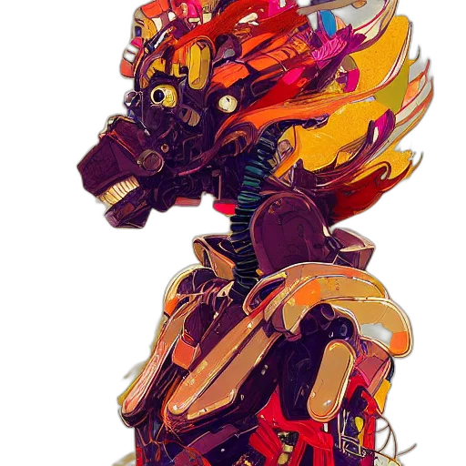 robot, mask, dragon, weapon transparent PNG cut-out