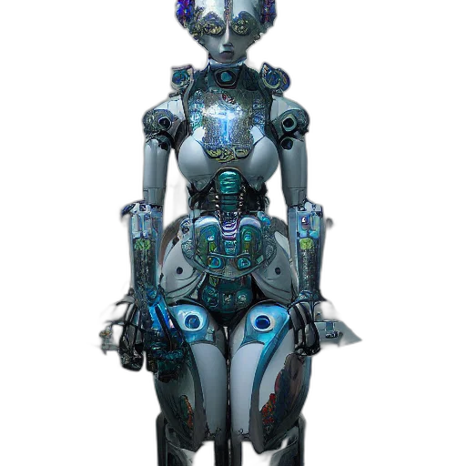 robot, staff, jewelry, creature transparent PNG cut-out
