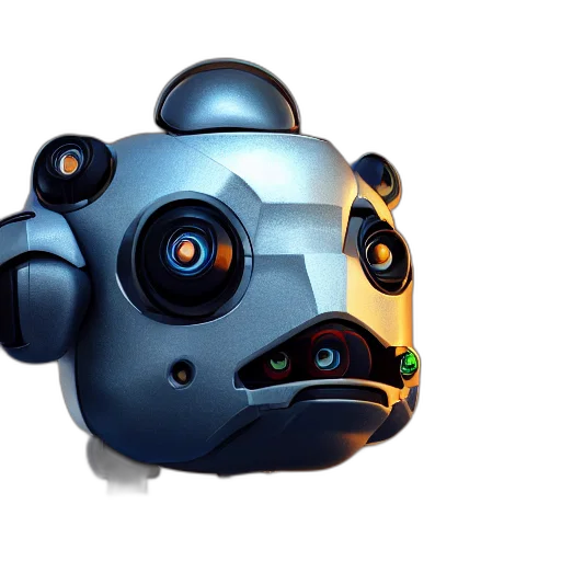 robot, mask, weapon, 3d render transparent PNG cut-out