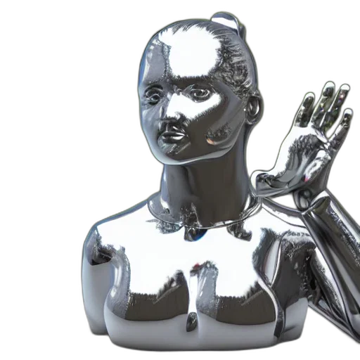 robot, 3d render, cyberpunk, print transparent PNG cut-out