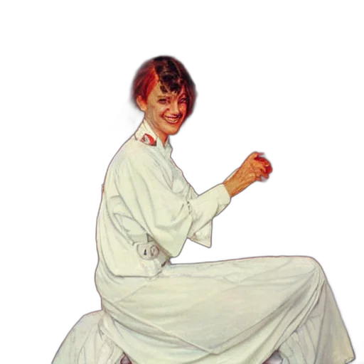 staff, dress, umbrella, face transparent PNG cut-out