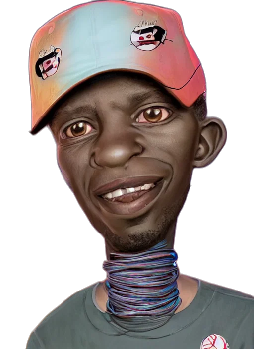 face, hat, staff, creature transparent PNG cut-out