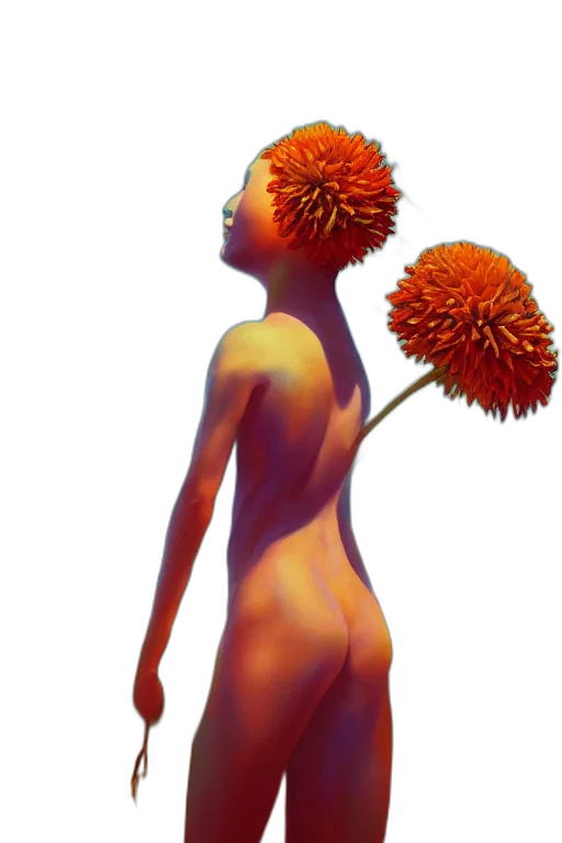 flower, staff, hair, crown transparent PNG cut-out