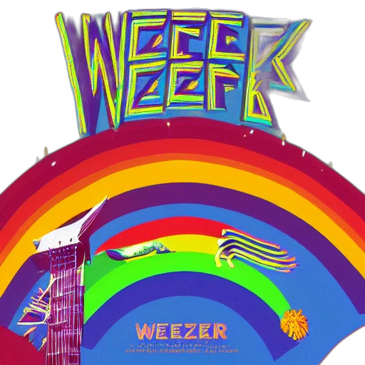 vaporwave, concept art, weezer, rainbow transparent PNG cut-out
