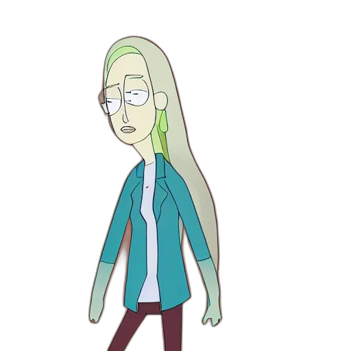 jacket, staff, hair, creature transparent PNG cut-out