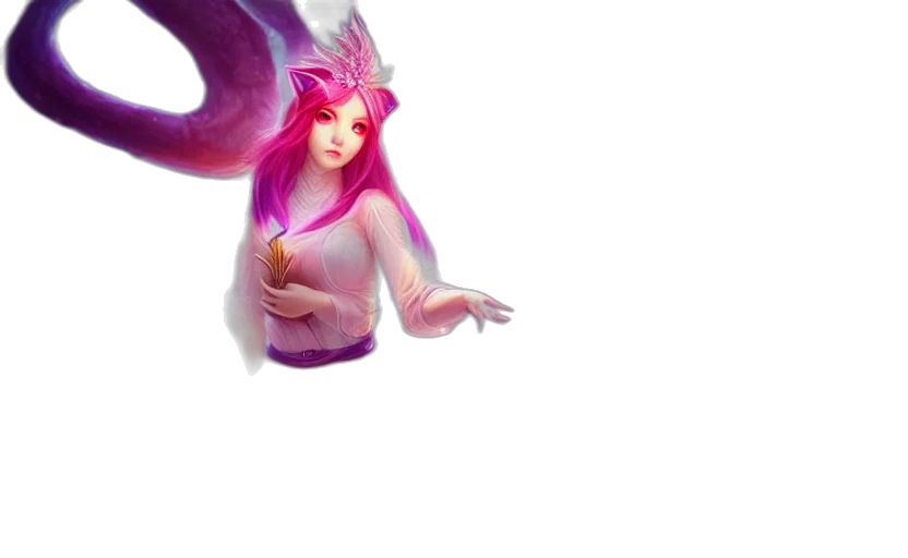 dragon, creature, hair, staff transparent PNG cut-out