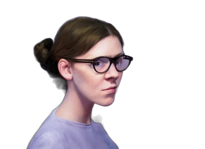 face, staff, creature, photorealistic transparent PNG cut-out
