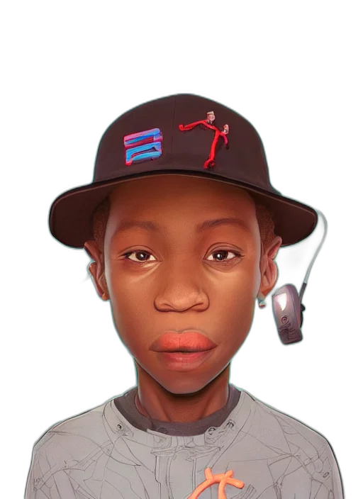 face, hat, staff, robot transparent PNG cut-out