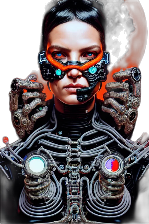 robot, mask, face, cyberpunk transparent PNG cut-out