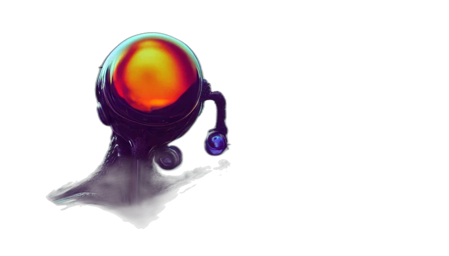 robot, mask, creature, staff transparent PNG cut-out