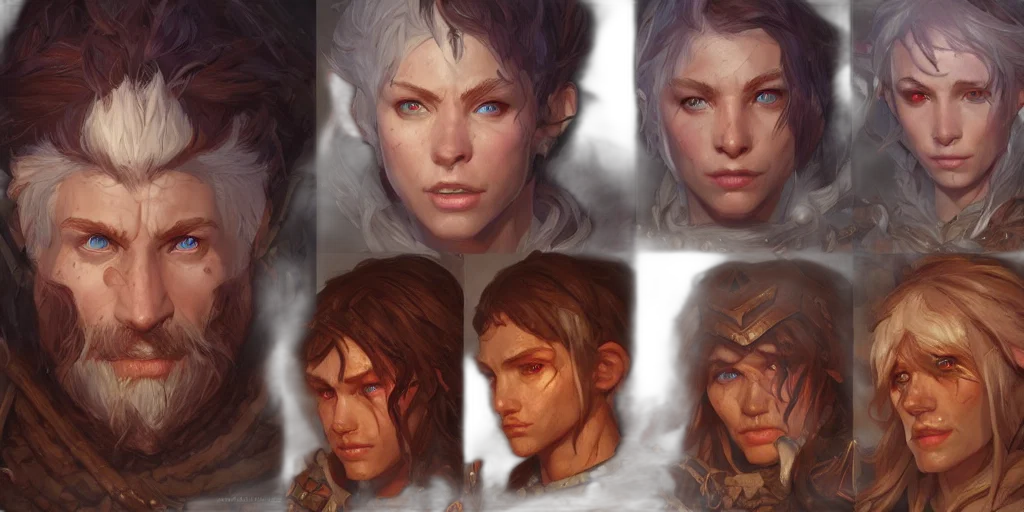 face, concept art, fantasy art, comic book art transparent PNG cut-out