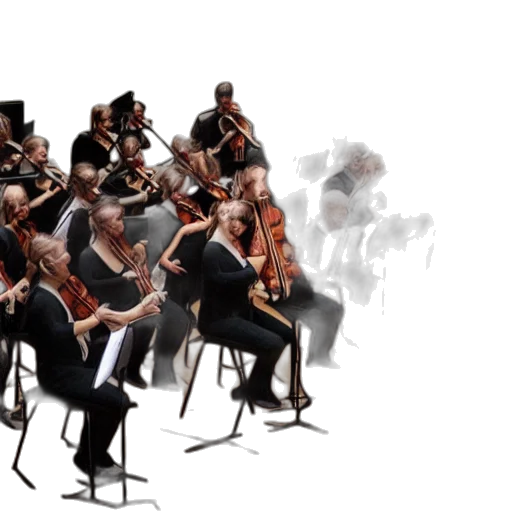 concept art, 3d render, orchestra, composed transparent PNG cut-out