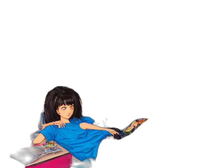 hair, dress, staff, shoes transparent PNG cut-out