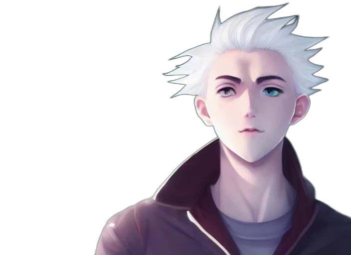 face, jacket, staff, creature transparent PNG cut-out