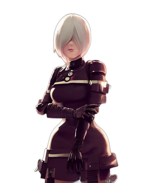 robot, dress, staff, weapon transparent PNG cut-out