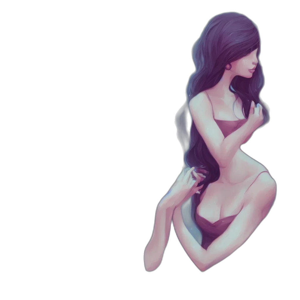 dress, hair, creature, face transparent PNG cut-out