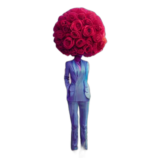 hair, flower, crown, jacket transparent PNG cut-out